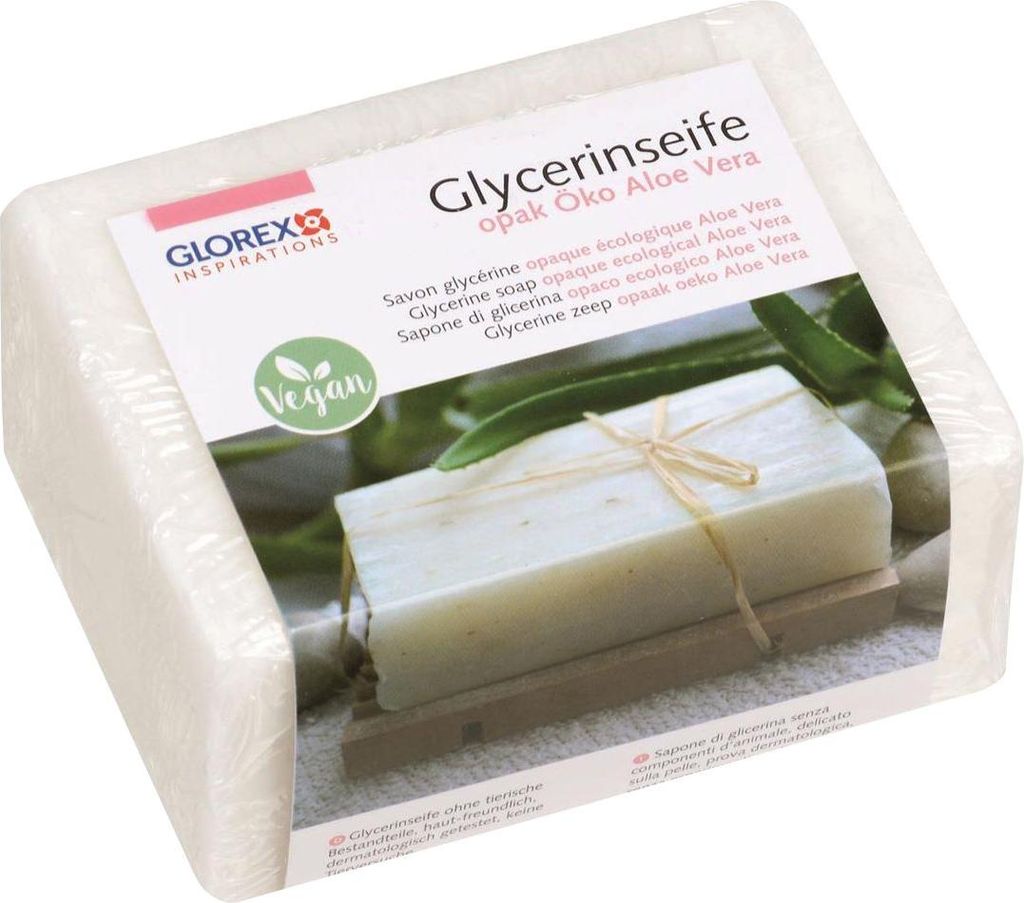 GLOREX Glycerin Öko Gießseife Aloe Vera opak Produktbild 