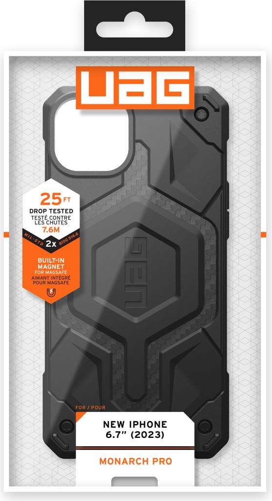 Uag Monarch Pro - Schutzhülle Für Iphone 15 Plus Kompatibel Mit Magsafe (Carbonfaser)