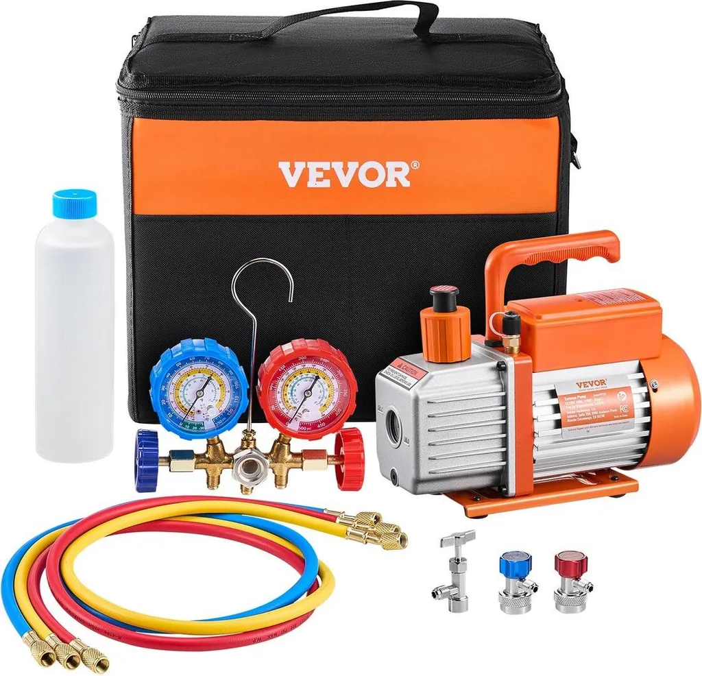Pompe à vide rotative 3,5 CFM haute précision avec kit manomètre - 9