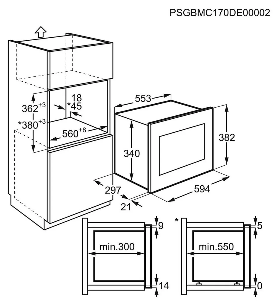 Micro-ondes de cuisine encastrable AEG 60 cm pour repas de famille