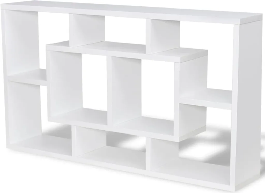 Rangement mural suspendu 8 cases blanc pour optimiser vos petits murs