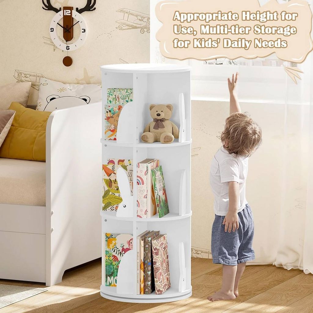 WOLTU Bücherregal, drehbares Kinderregal mit 3 Ebenen, Produktbild 5