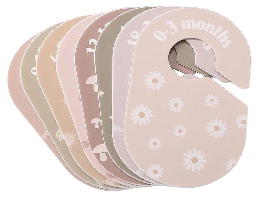 8-teiliges Set doppelseitiger Kleidertrenner für Babykleider, geeignet für Neugeborene bis Kleinkinder, zum einfachen Sortieren von Babykleidung