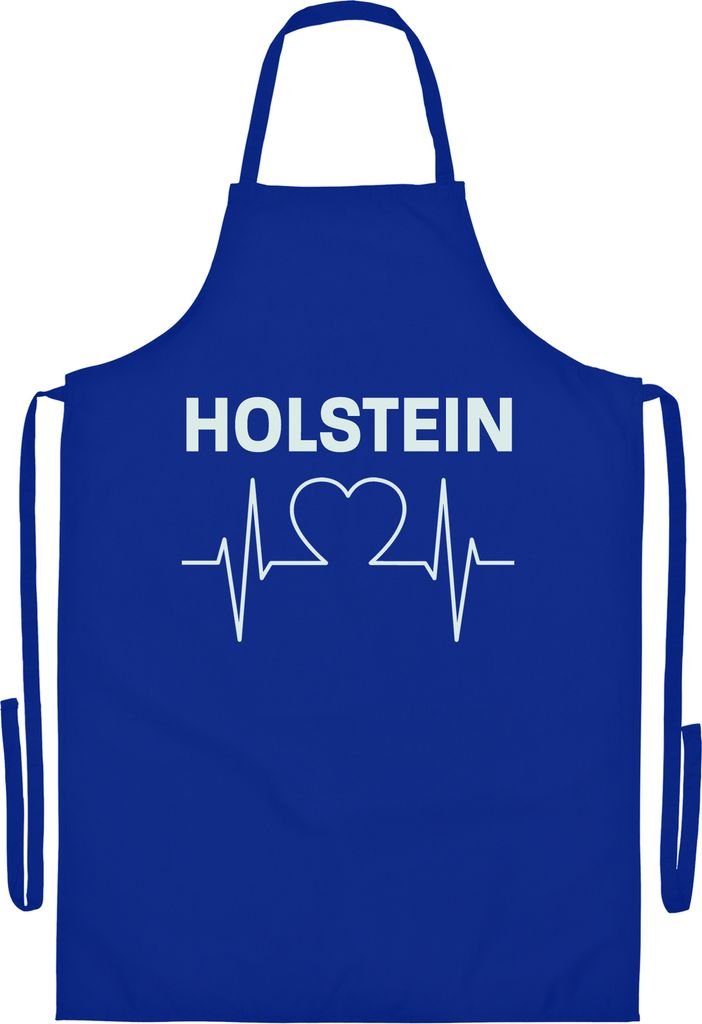 multifanshop Grillschürze - Holstein - Herzschlag, blau, Größe one size