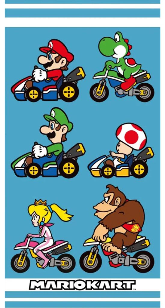 Toalla Super Mario MARIOKART, 100% algodón, 70 x 140 cm Imagen del producto 