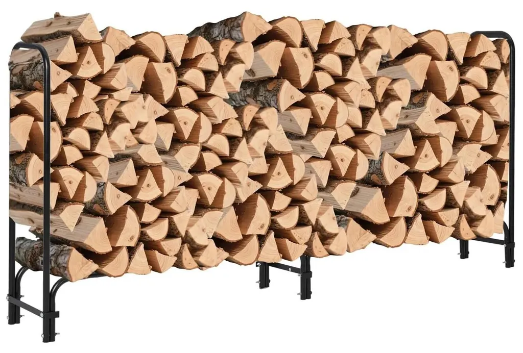 Rack à bois extérieur en acier 2,44m - Capacité de charge 1814 kg robuste