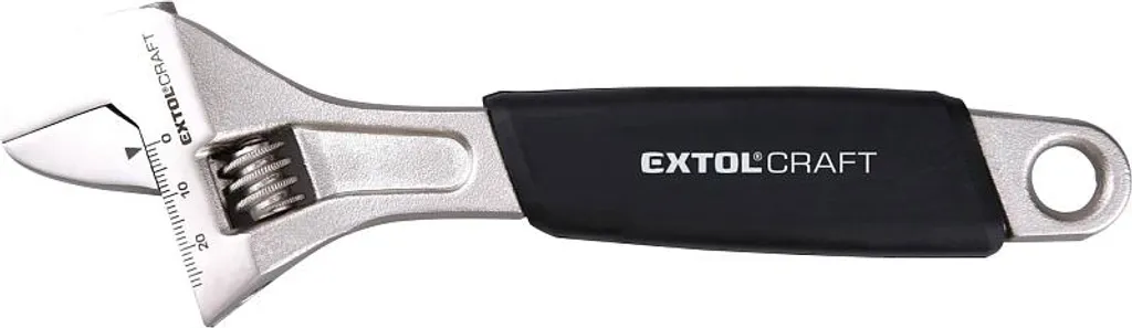 Chiave regolabile EXTOL CRAFT 200 mm, impugnatura in gomma nera, con scala graduata