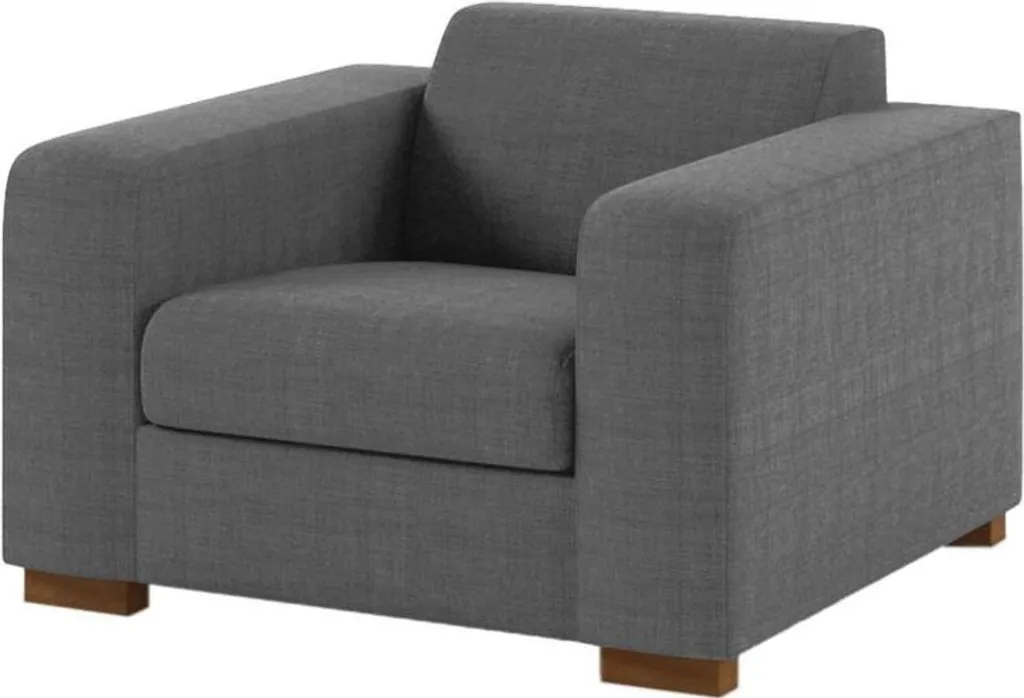 Fauteuil scandinave Gem-Malmo 95 avec pieds en bois et assise confort
