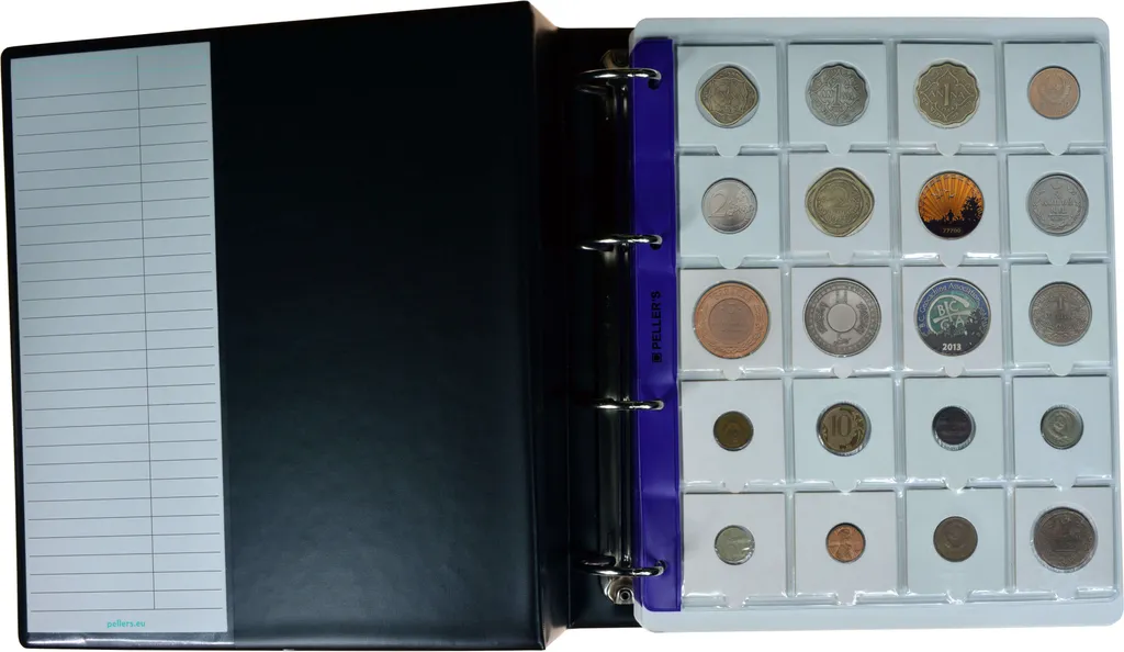 Album monnaie XL capacité 200 cadres 50x50 mm avec intercalaires noirs