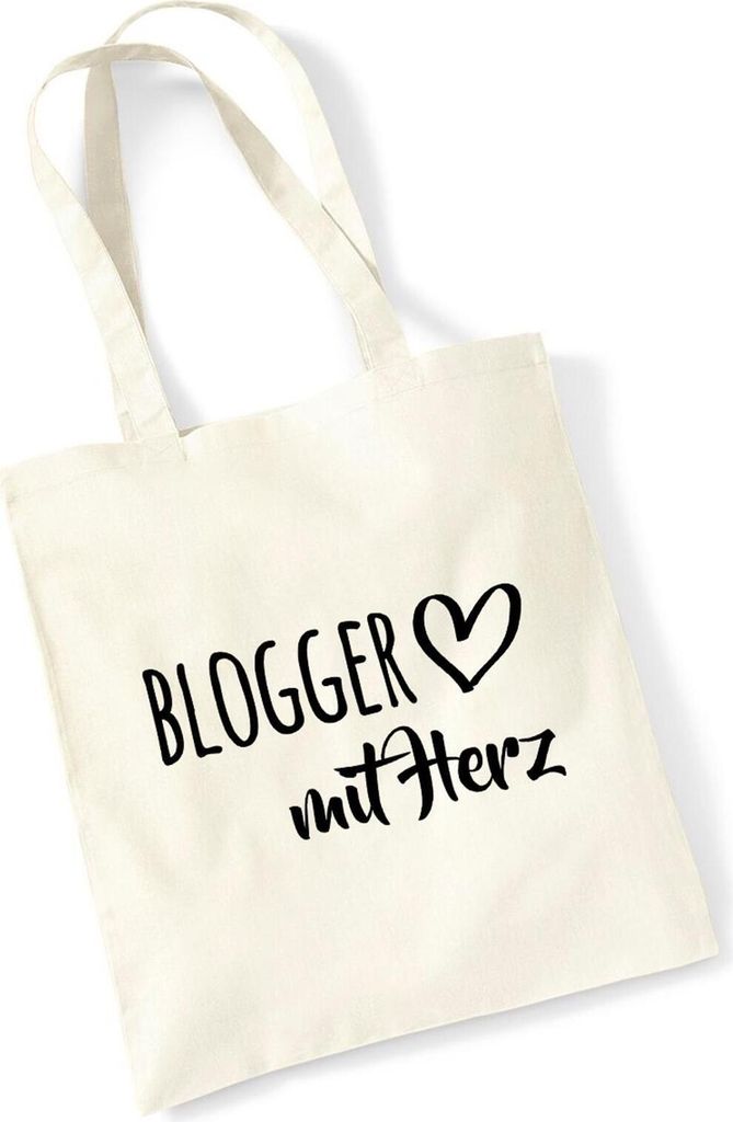 Huuraa Jutebeutel Blogger mit Herz 10 Liter Natural Produktbild 