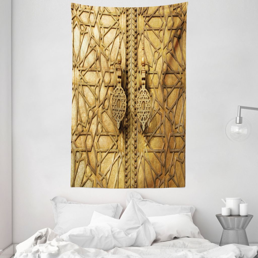 ABAKUHAUS marokkanisch Wandteppich und Tagesdecke, Marrakesch Königspalast aus Weiches Mikrofaser Stoff Waschbar ohne Verblassen Digitaldruck, 140...