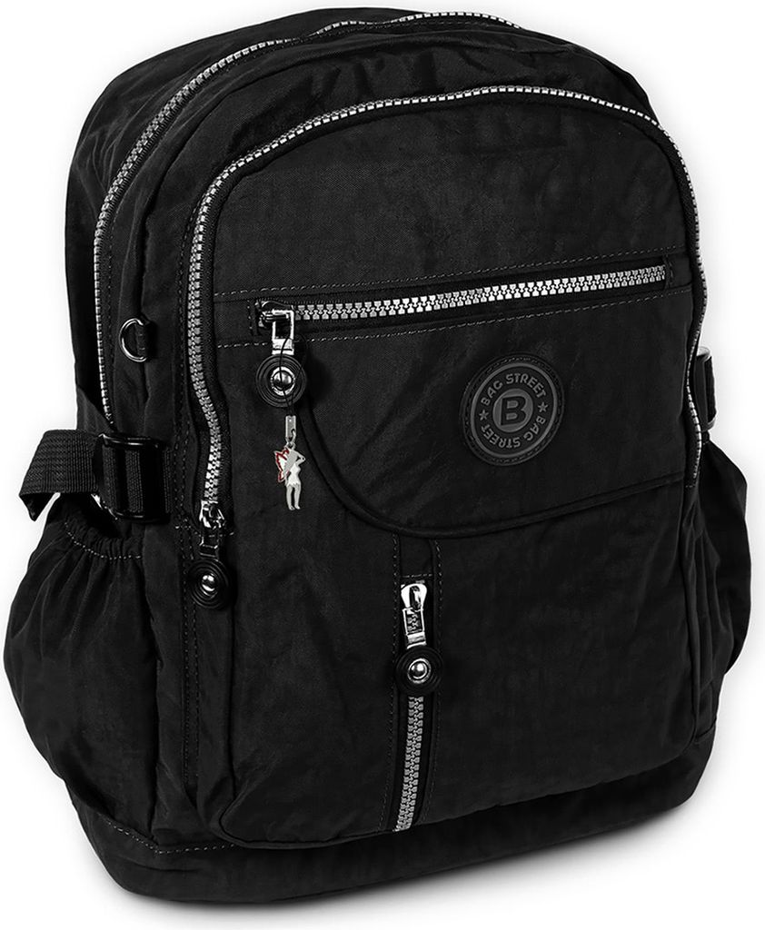 Bag Street Nylon Rucksack Damen Herren Sporttasche schwarz 30x18x38 D2OTJ604S