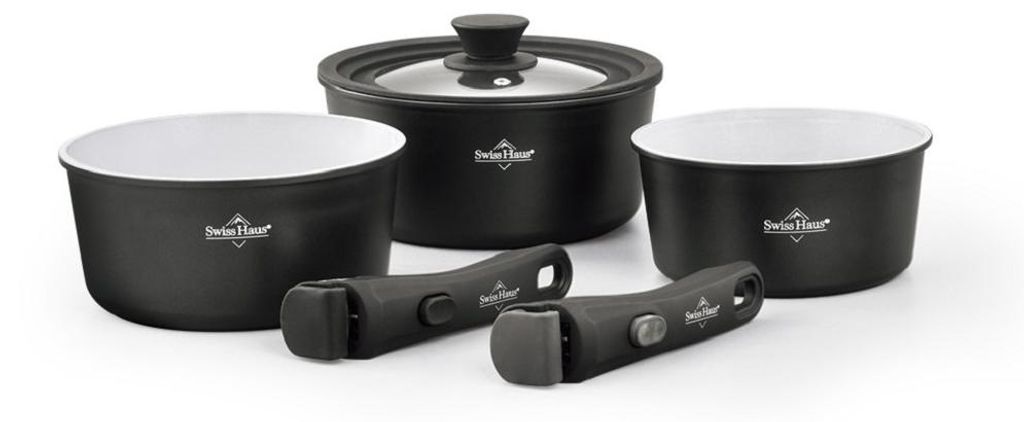 Swiss Haus SAPPHIRE Kochgeschirr-Set, 6-teilig, Schwarz Produktbild 