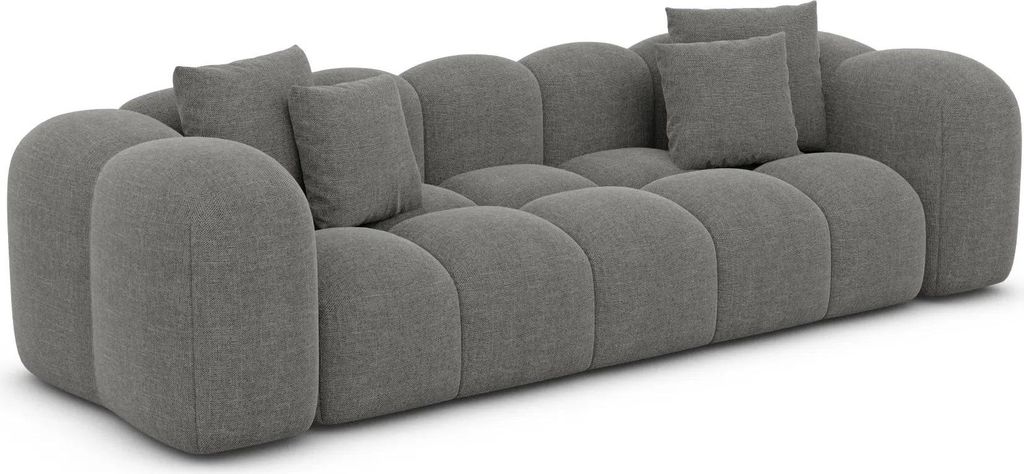 Strukturstoff 3-Sitzer Couch Valora Grau