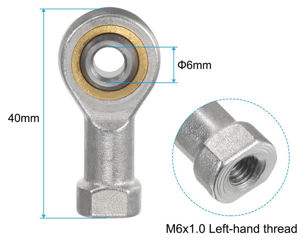 4 Stš¹ck 6mm Gelenkkopf Gelenklager mit M6x1.0 Innengewinde Linksgewinde Rod End Bearing fš¹r Sph?rische Gleitstangenenden