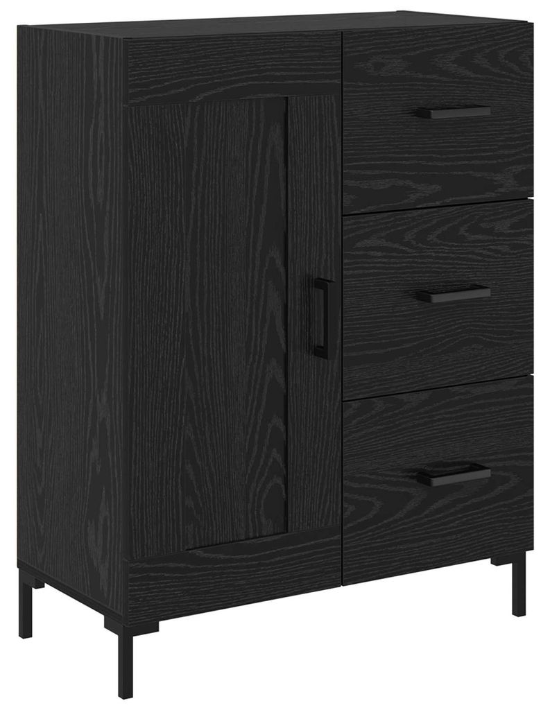 Sideboard Schwarz Eichen-Optik 69.5 x 34 x 90 cm Holzwerkstoff