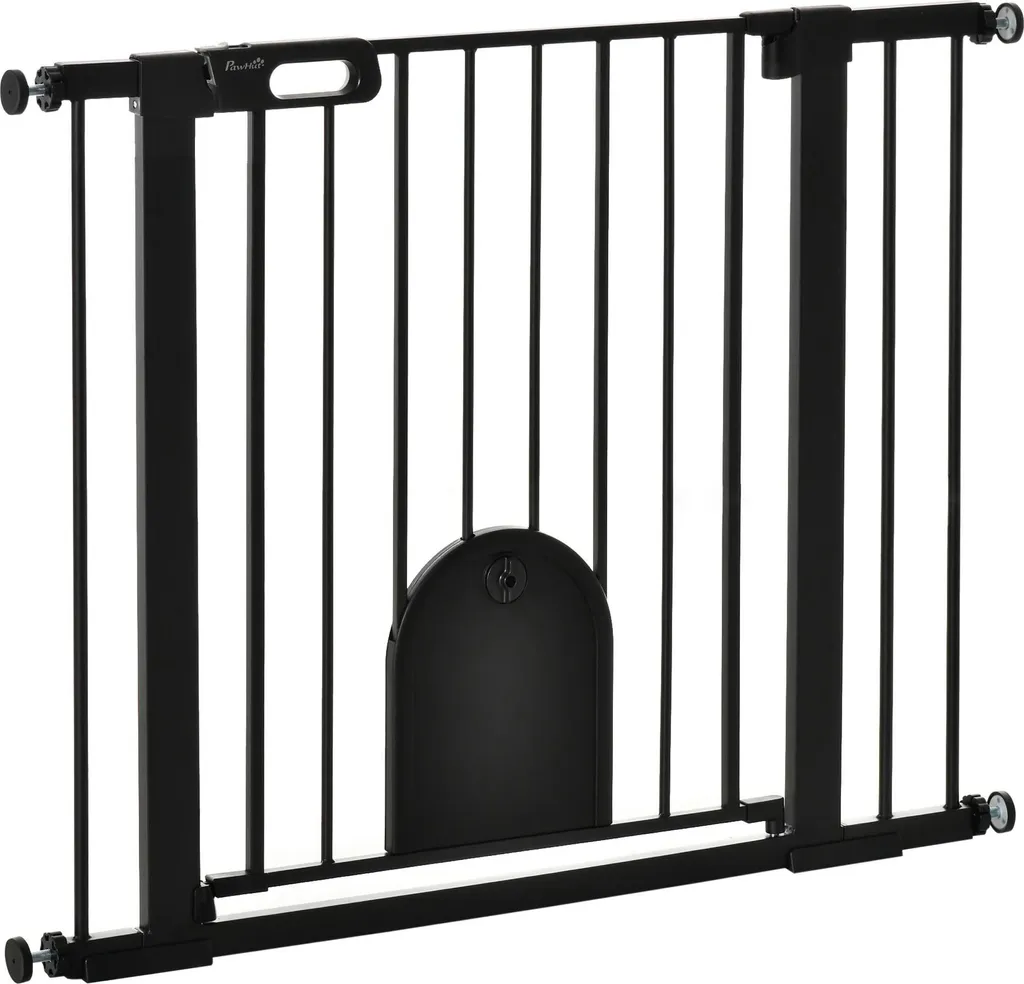 Sécurisez votre escalier sans percer : Barrière réglable noire 75-103 cm