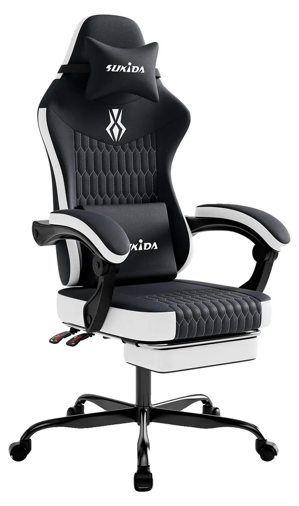 Siège de bureau gaming ergonomique bicolore pour ordinateur et e-sport
