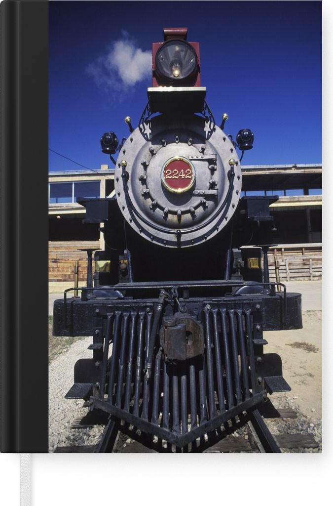 MuchoWow Notizbuch Tagebuch Haushaltsbuch Notebook A5 Nahaufnahme einer Dampflokomotive in Texas, USA - Notizblock - Notizheft - Notebook - Schre...