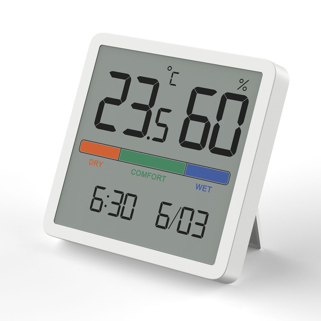 Thermometer Hygrometer mit Zeit- und