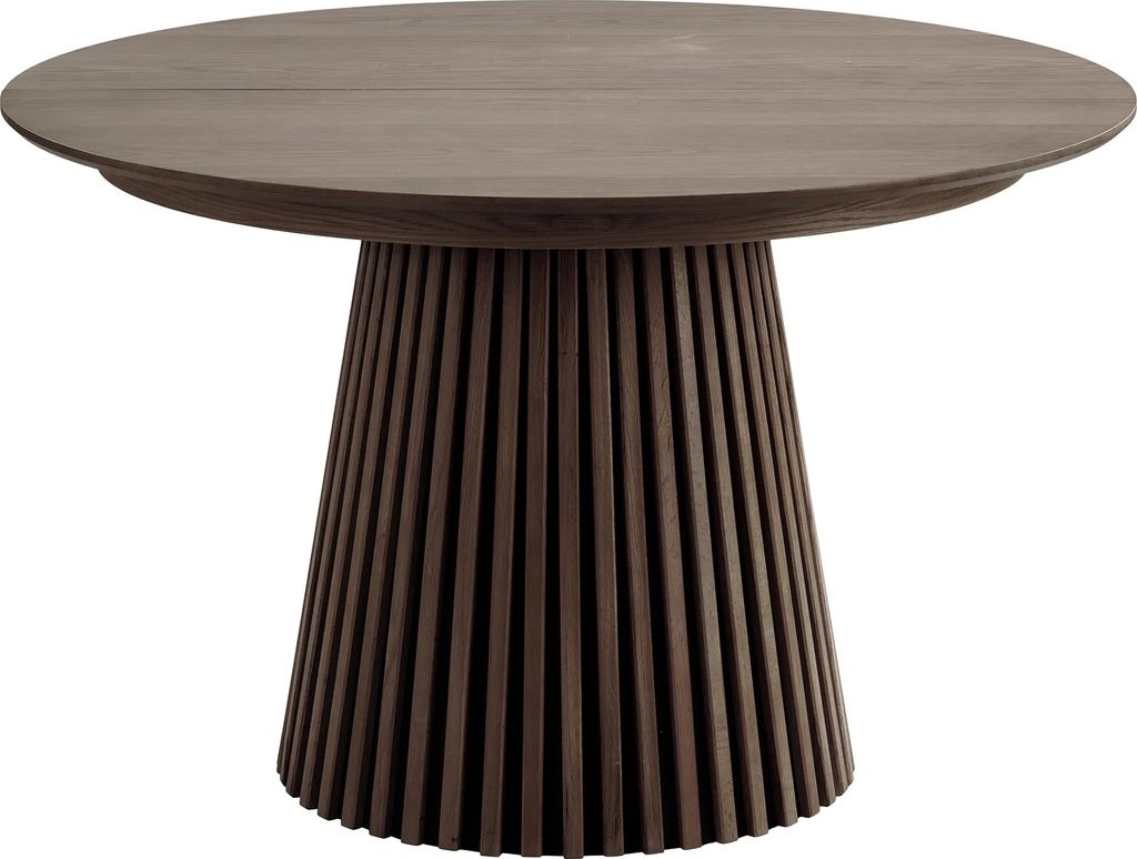 Kulissen-Esstisch >Osaka< 2 Platten, Eiche furnier, smokded-braun - 120/160/200x75cm (D/BxH)