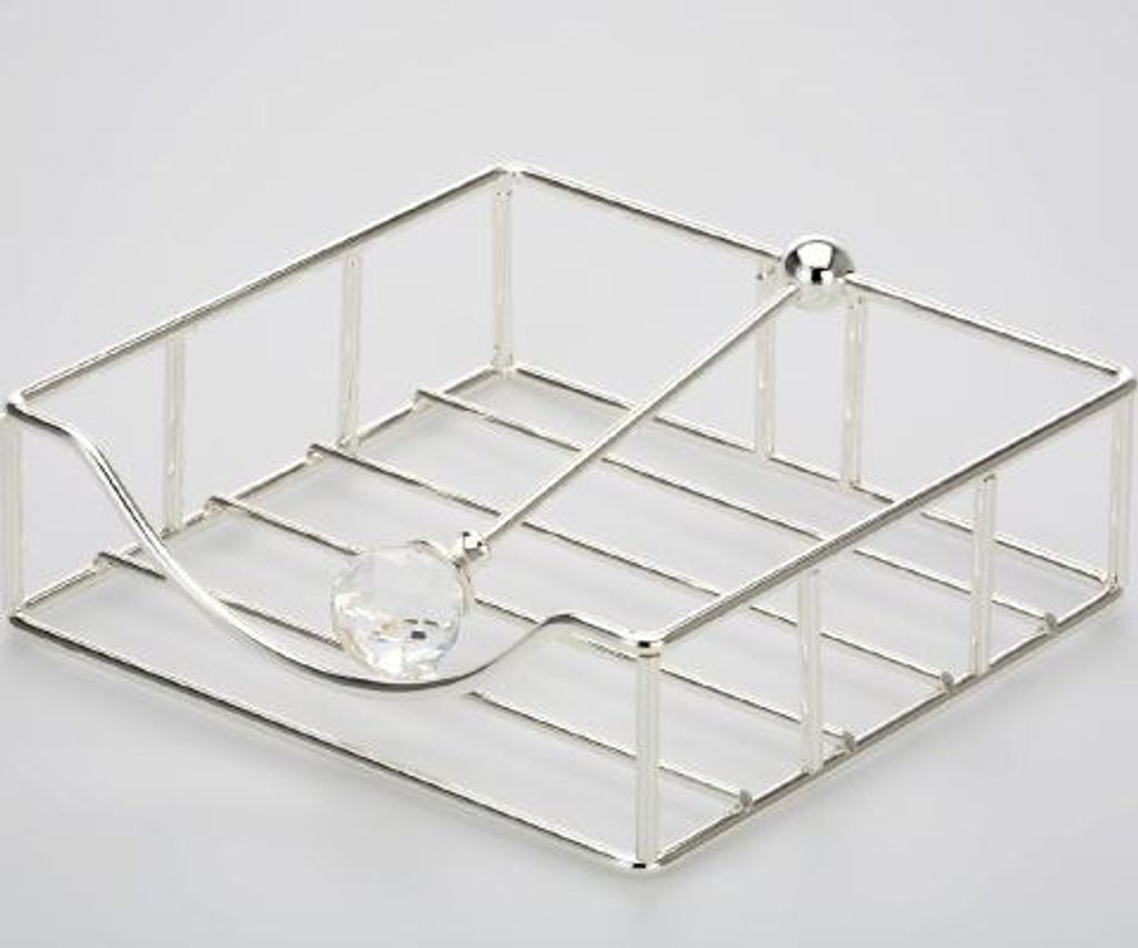 Serviettenhalter quadratisch 19,0 x 19,0 cm Höhe 6,0 cm vernickelt Anlaufgeschützt