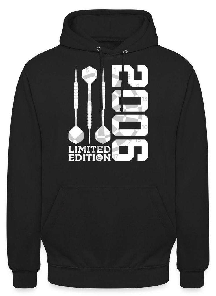 Spreadshirt 20. Geburtstag | Limited Edition 2006 | Dart Uni Hoodie, L, Schwarz