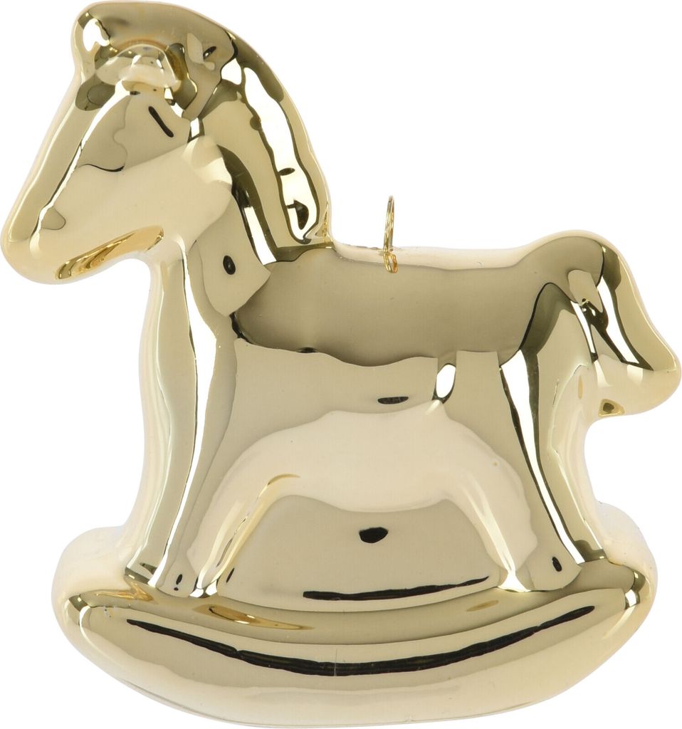 Cavallo a dondolo 6cm, oro, decorazione Immagine del prodotto 