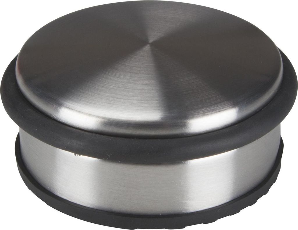 Perel Türstopper Boden, Edelstahl, 1,1 kg schwer, ohne Bohren, rutschfeste Gummibasis gegen Kratzer,