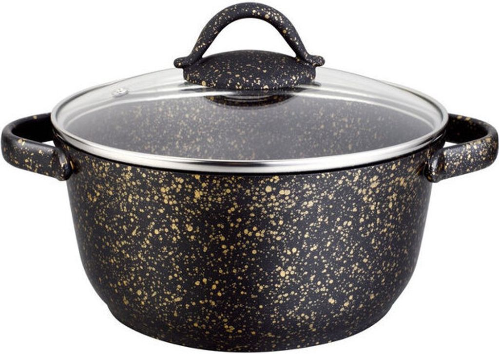 Kochtopf mit Granitbeschichtung, Keramikbeschichtung, 2 Liter Ø 20 cm, Gold Design