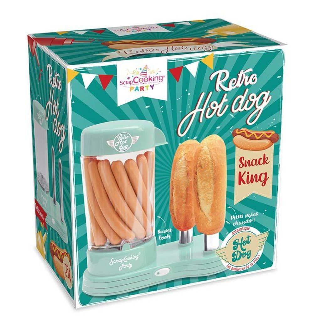 ScrapCooking 601 Hot Dog Maker Maschine-Kapazität 12 Würstchen & 2 Brötchen-Vintage-Retro-Stil für Partys Barbecues Feste Kirmes Geburstag-Grü...