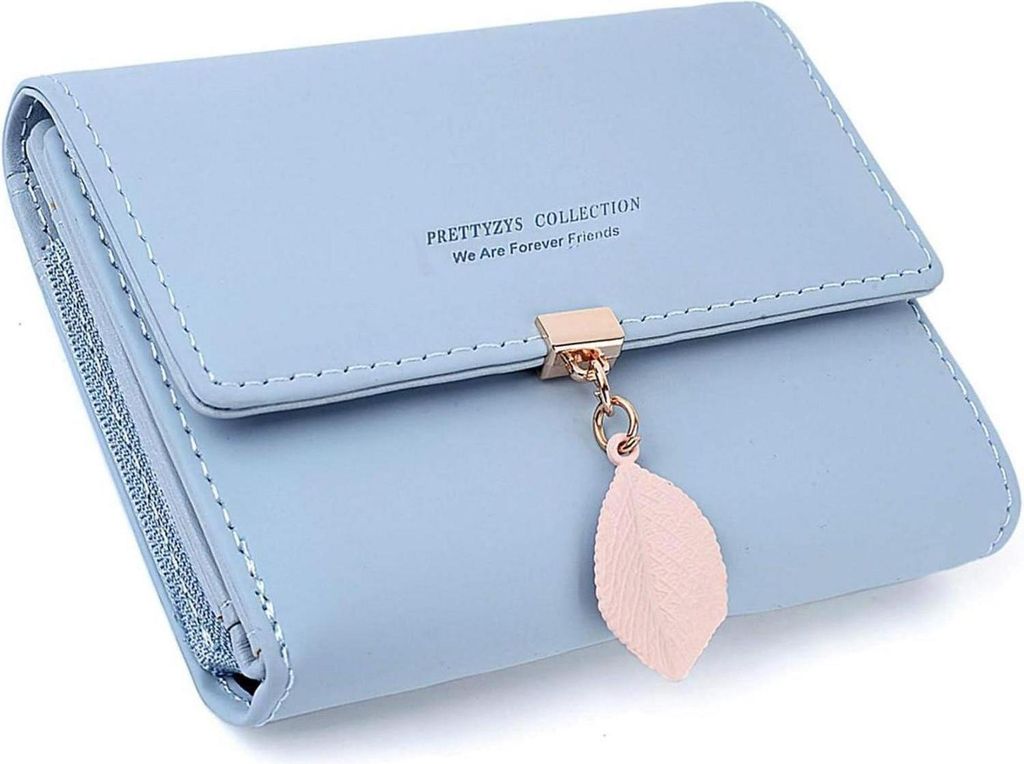 Kleiner Portemonnaie Damen Schwarz Leder mit Münzfach und Produktbild 