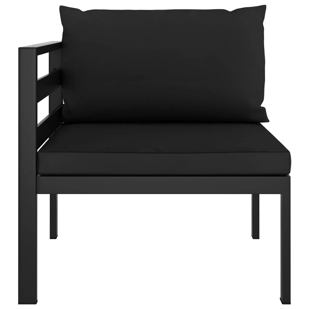Canapé d'angle modulaire vidaXL en aluminium anthracite avec coussin - 14
