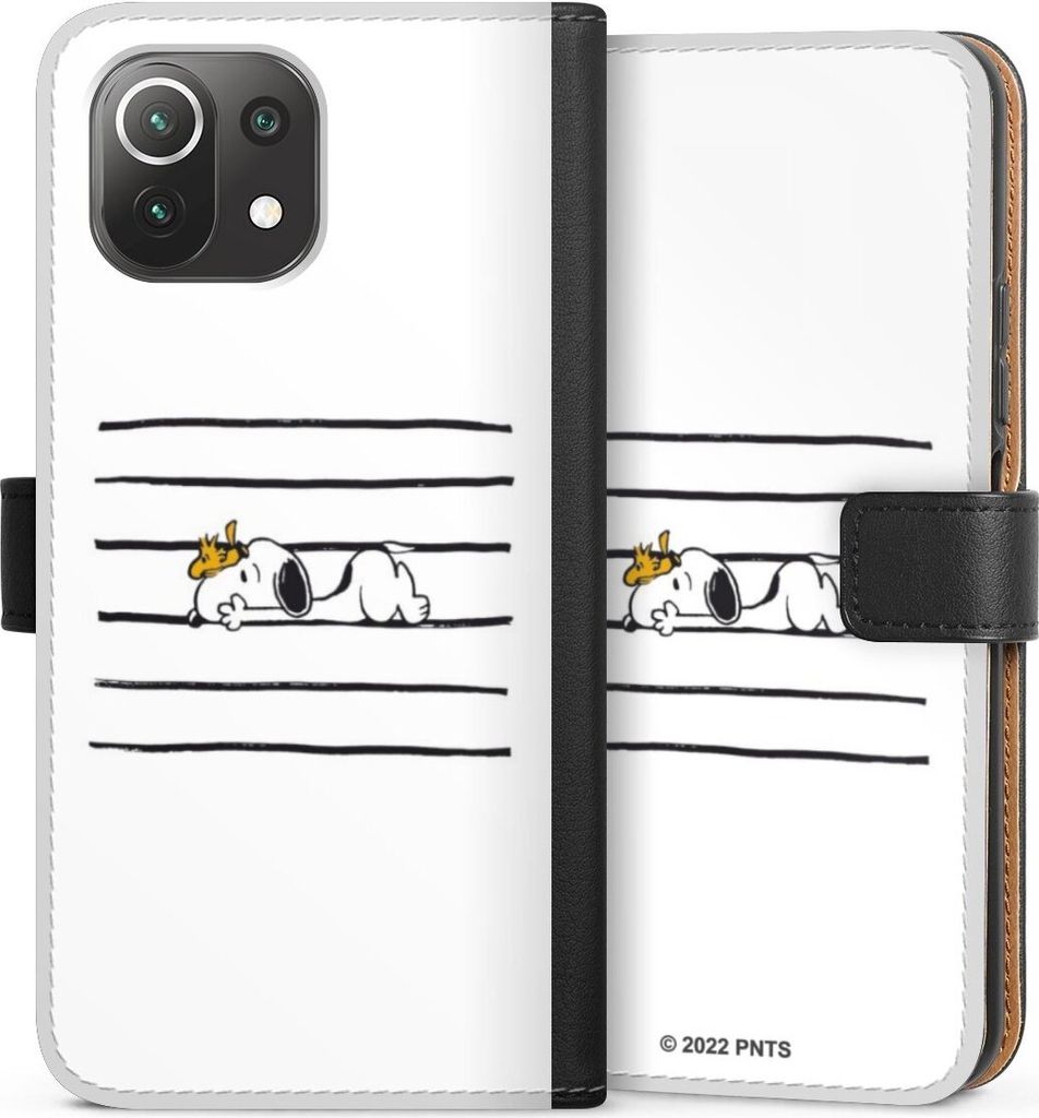 DeinDesign Klapphülle für Xiaomi Mi 11 Lite 5G NE Handytasche Lederhülle Tasche Hund Peanuts Snoopy