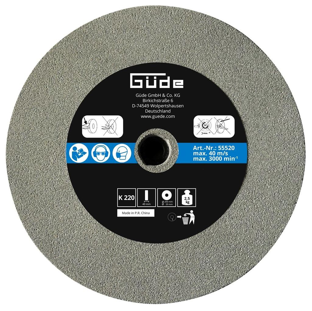 GÜDE Schleifscheibe Ersatzscheibe 200x40x20mm K220 für Produktbild 