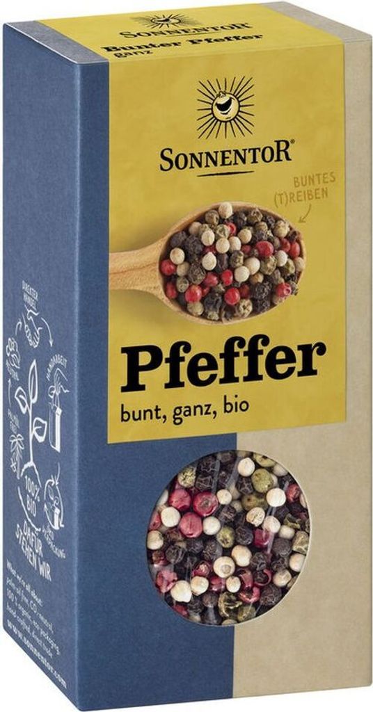 Sonnentor 00878, Ziarniste przyprawy, 50 g, Czarny pieprz, Zdjęcie produktu 