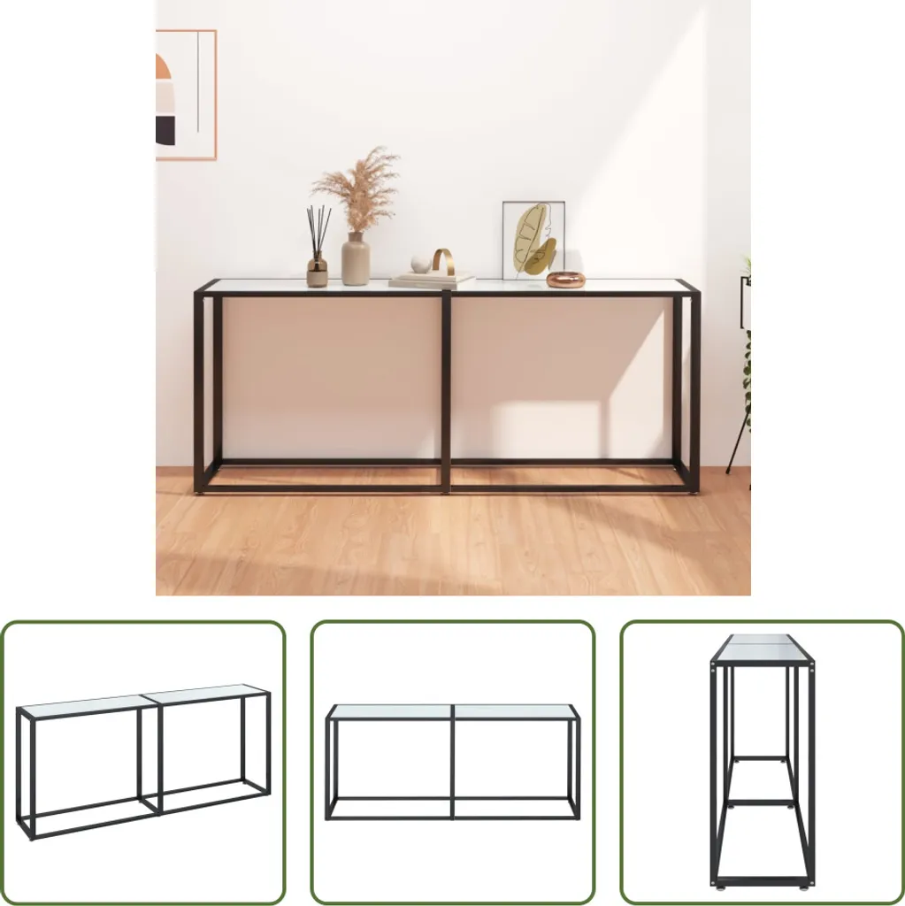 Consolle Marmo Bianco 180x35x75,5 cm Vetro Temperato Living Store