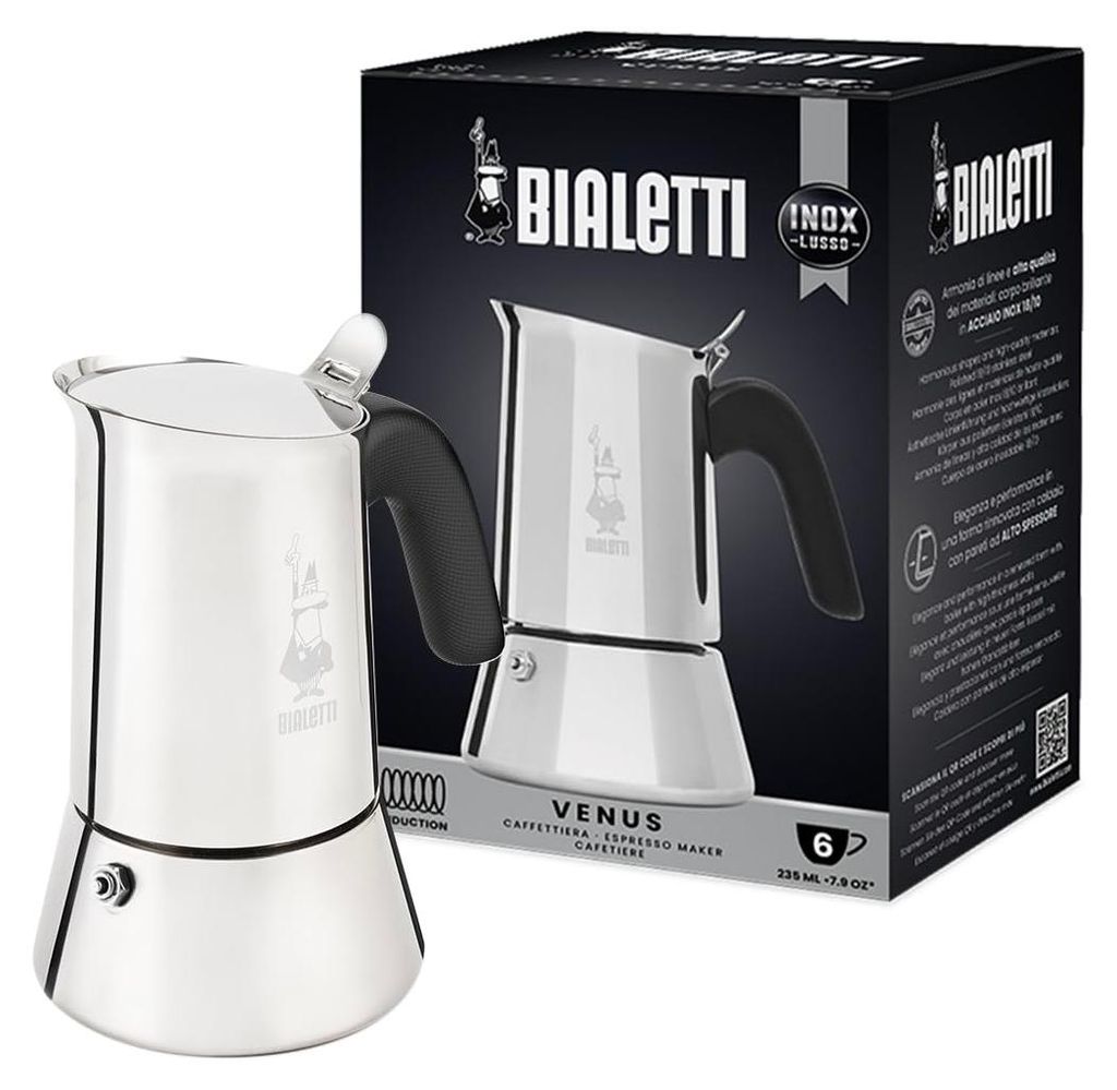 Edelstahl Moka 6 Tassen Kocher Venus Induktion Produktbild 