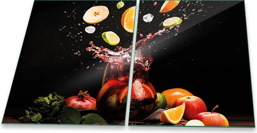 Copertura Protettiva Piano Cottura 2x40x52 Vetro Temperato Frutta