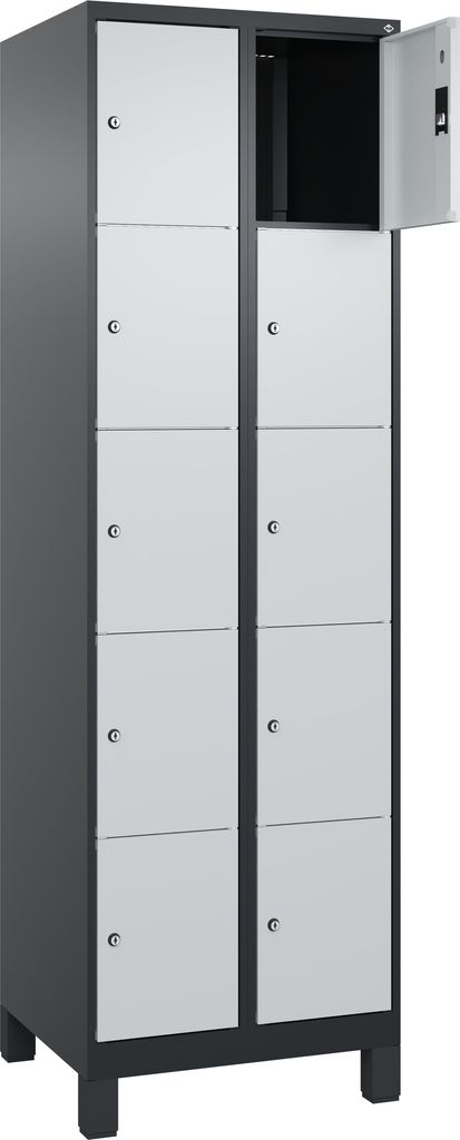 C+P Schließfachschrank Classic PLUS 2x5Fächer 1950x600x500mm s.gr/l.gr