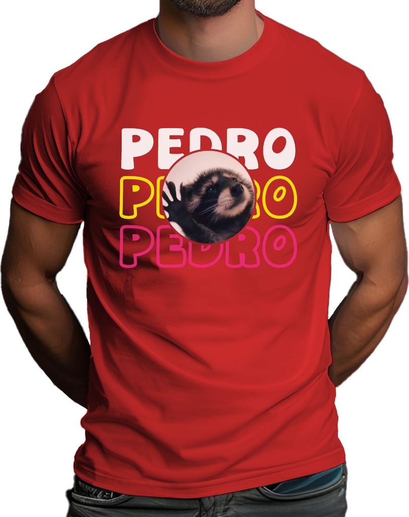 Pedro Pedro Pedro Tanzender Waschbär Meme Herren T-Shirt, Produktbild 