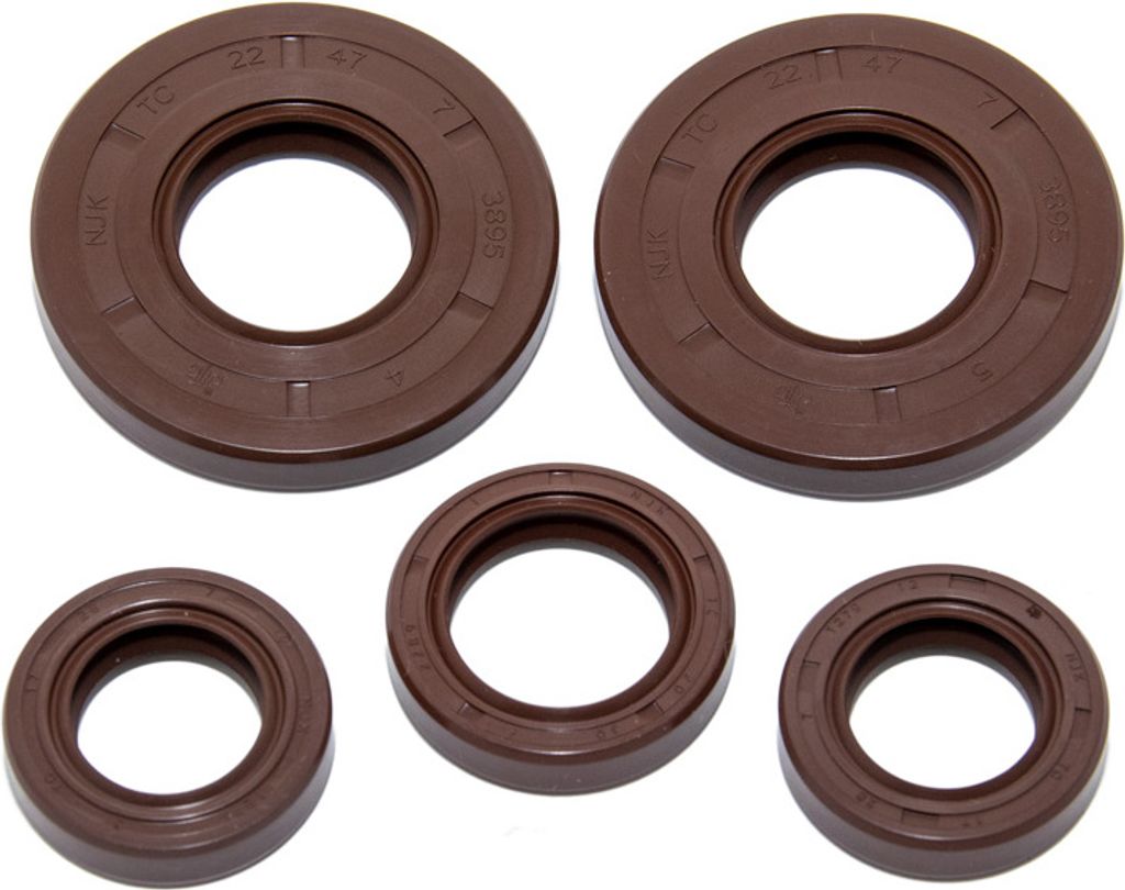 NJK Wellendichtringe Set 5 Stück, FPM, braun kompatibel mit Simson S50, KR51/1 und Schwalbe, SR4-2 Star, SR4-3 Sperber, SR4-4 Habicht