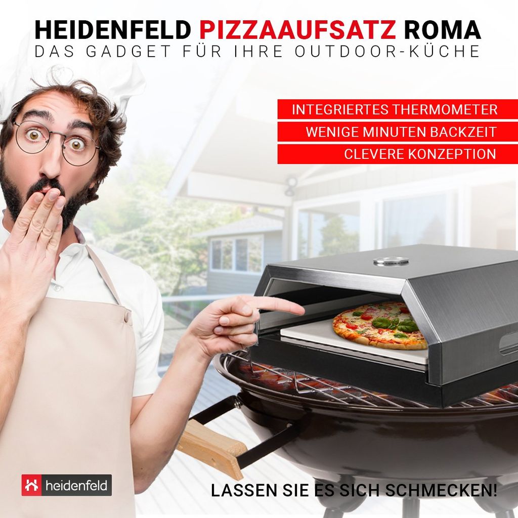 Heidenfeld Pizzaofen-Grillaufsatz Roma