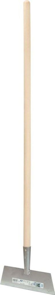 A single tool with a metal blade and a wooden handle, isolated on a white background.