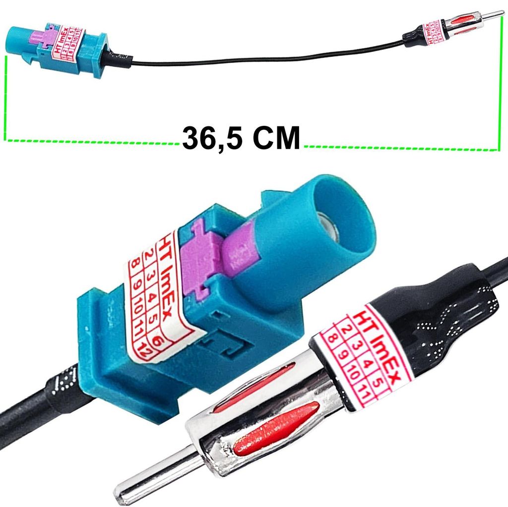 AUTO RADIO ANTENNEN ADAPTER KABEL 36cm FAKRA DIN kompatibel mit BMW Ford Opel VW