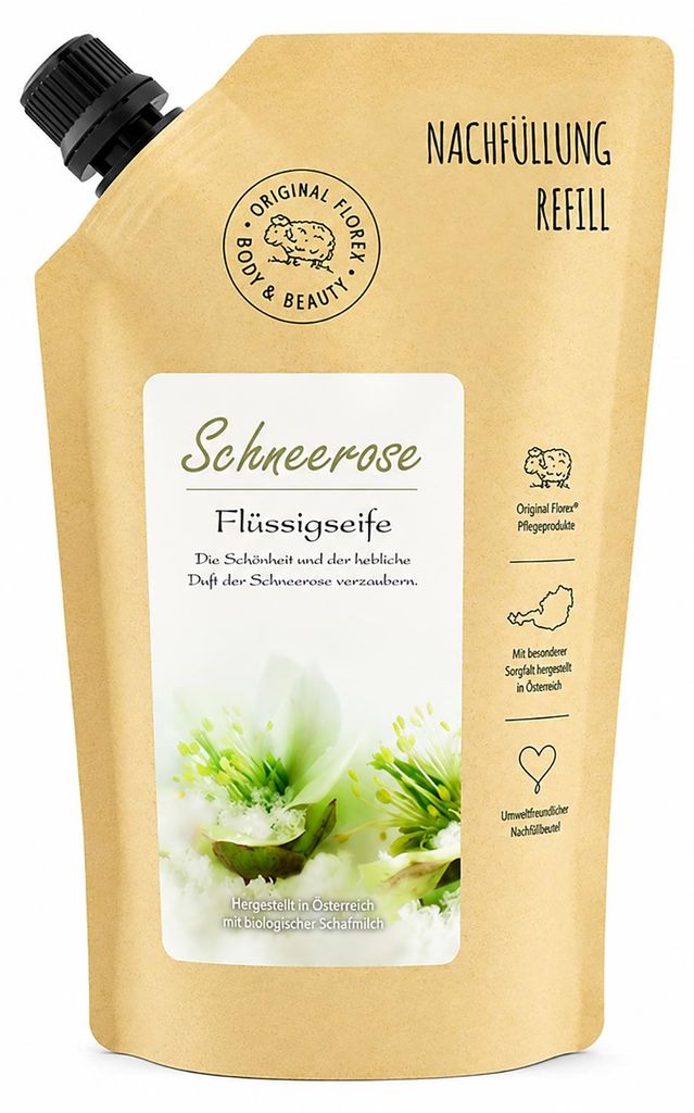 Flüssigseife im Nachfüll-Beutel Duft Schneerose