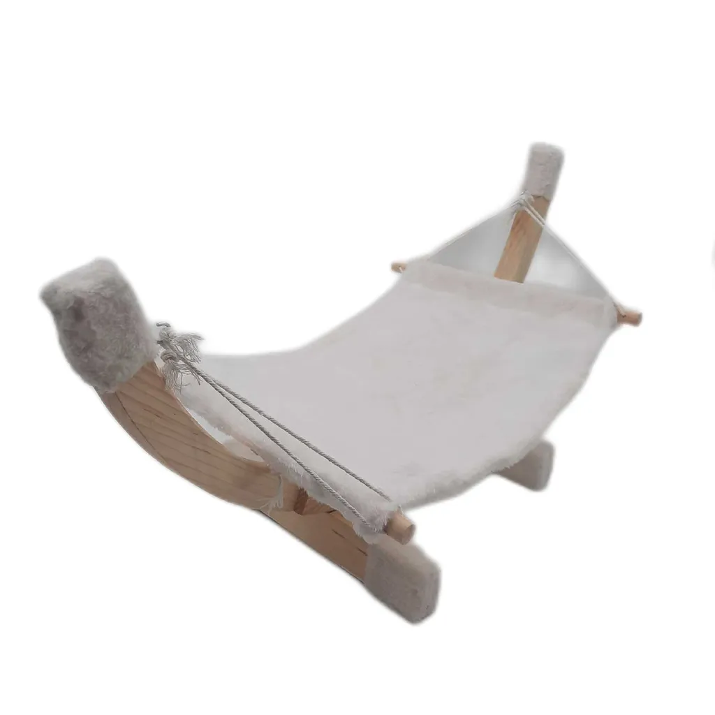 Lit pour chat Siesta Kerbl 82591 Blanc en peluche douce et bois durable