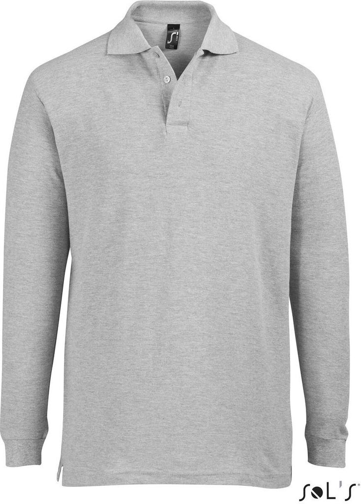 SOLs 11328 | Herren Longsleeve Poloshirt Star - Farbe: Grey Melange - Größe: M