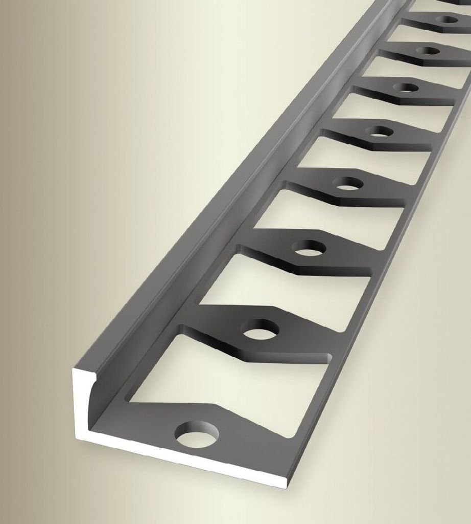 PROVISTON | Einfass- & Abschlussprofil | Aluminium | 22.5 x 11.8 x 2500 mm | Edelstahl | Einschubprofil | Abschlussleiste | Bodenprofil