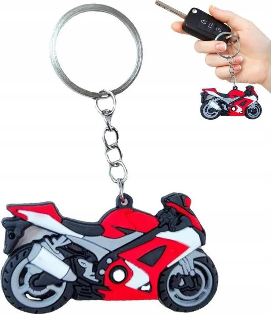 Portachiavi Moto Divertente Rosso - Regalo Ideale per Motociclisti